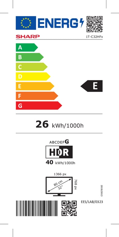 Sharp 32HF2265E TV 81,3 cm (32 ) HD Smart TV Wifi Noir - Neuf