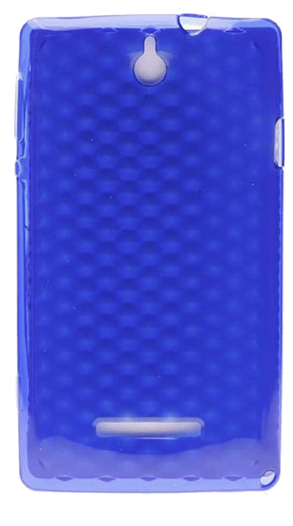 Coque silicone unie compatible Givré Bleu Sony Xperia E