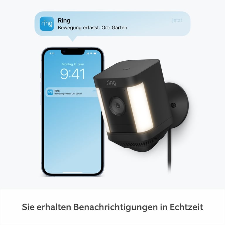 Ring Spotlight Kamera Plus Boîte Caméra de sécurité IP Extérieure 1920 x 1080 pixels Plafond/mur - Neuf