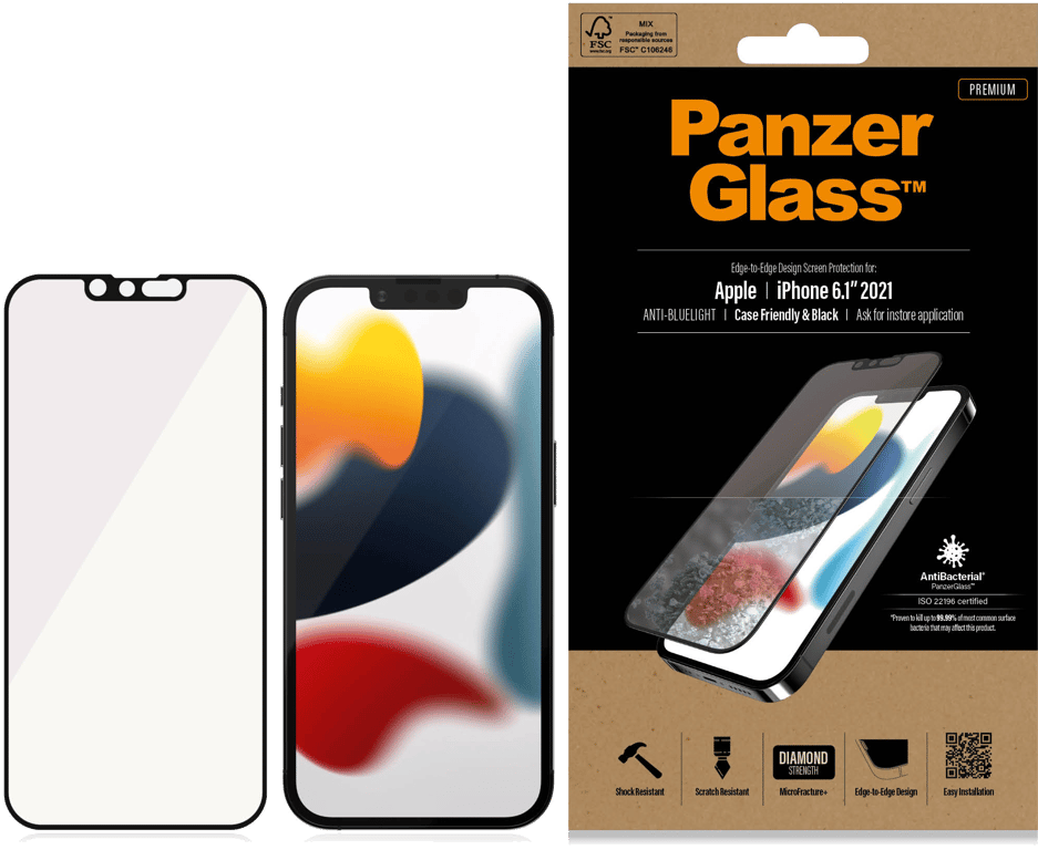 PanzerGlass Case Friendly Anti-Bluelight PRO - iPhone 13 / iPhone 13 Pro