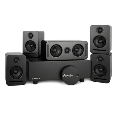 Home Cinema 5.1 senza fili Dolby Atmos, ROLINE, pacchetto altoparlanti surround WiSA, HDMI ARC/eARC, audio 24 bit, nero