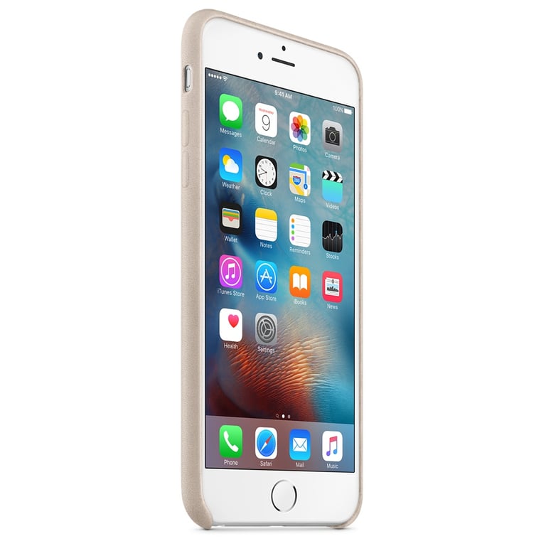 Apple Coque arrière en cuir iPhone 6 Plus / iPhone 6s Plus Gris - vue 3