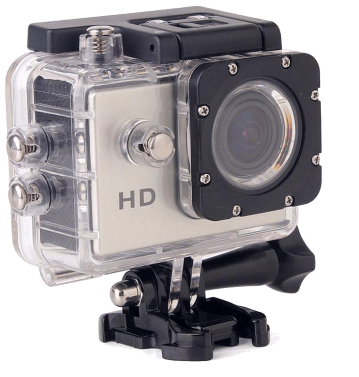 Mini Caméra Sport HD 720P Étanche 30M 1.5' Photos Vidéo Angle 140° Argent 16 Go Plastique YONIS