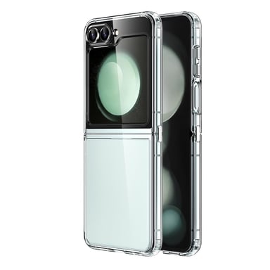 EVETANE Cover Samsung Galaxy Z Flip 5 Anti-Shock con Bordo Rinforzato in Silicone Trasparente