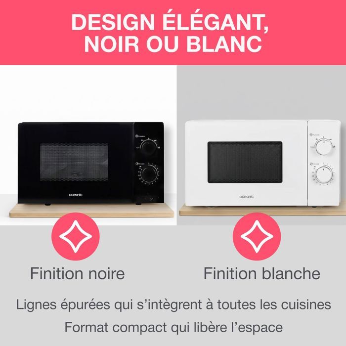 Micro ondes OCEANIC MO20B11 45 4 x H26 1 x P32 6 cm - vue 5