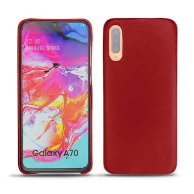 Coque cuir Samsung Galaxy A70 - Coque arrière - Rouge - Cuir lisse
