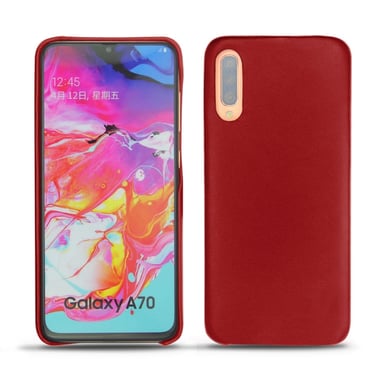 Coque cuir Samsung Galaxy A70 -  - Rouge - Cuir lisse