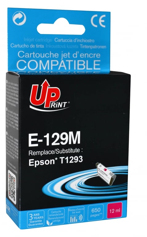 Cartouche encre UPrint compatible EPSON T129 cyan Neuf - vue 3