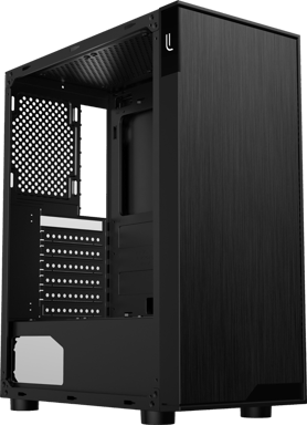 LUSORIS PRISM Boîtier PC Mini-Tour PRISM Format Compact 330×192×435 mm, Aluminium Noir, PSU 500 W 80 Plus, USB 3.0