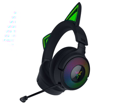 Cuffia Gaming Wireless Razer Kraken Kitty V3 Pro Nera – Suono Immersivo, Comfort Prolungato, Connettività Avanzata