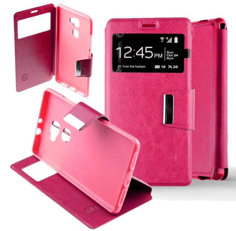 Etui Folio compatible Rose Fushia Huawei Mate S
