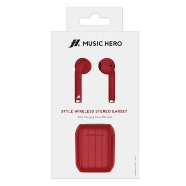 SBS MHTWSSTYLEBTR Cuffia wireless per chiamate/musica Micro-USB Bluetooth Rosso