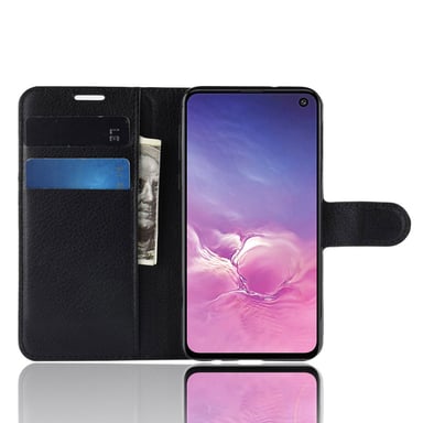 Coque Portefeuille pour ''SAMSUNG Galaxy S10e'' Simili-cuir Rabat Protection (NOIR)