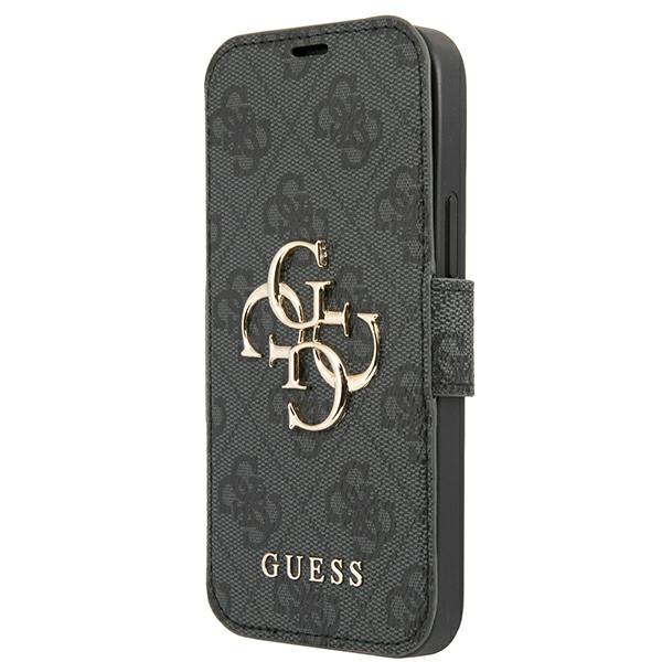 Guess Booktype 4G Big Metal Logo - Coque pour iPhone 13 Pro Max (Gris) - 3666339032593