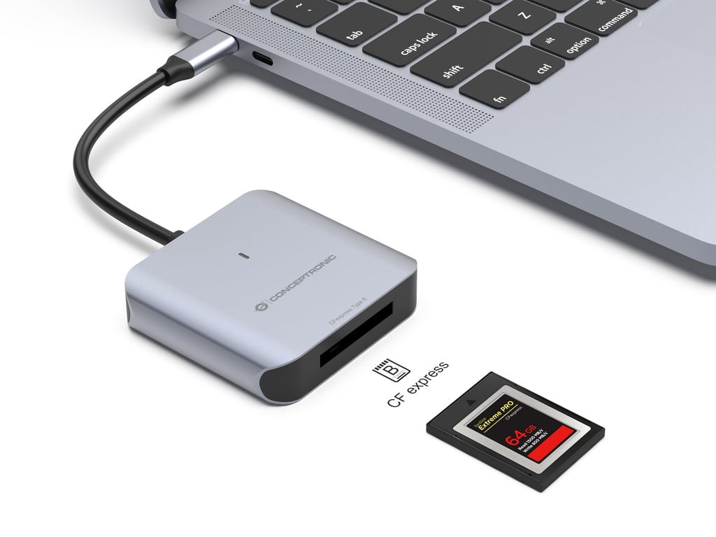 Conceptronic BIAN08G lecteur de carte mémoire USB 3.2 Gen 2 Type C Neuf - vue 2