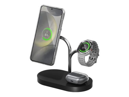 Samsung GP-PWU024WIABW chargeur d'appareils mobiles Casque, Smartphone, Smartwatch Noir, Argent USB Recharge sans fil Intérieure