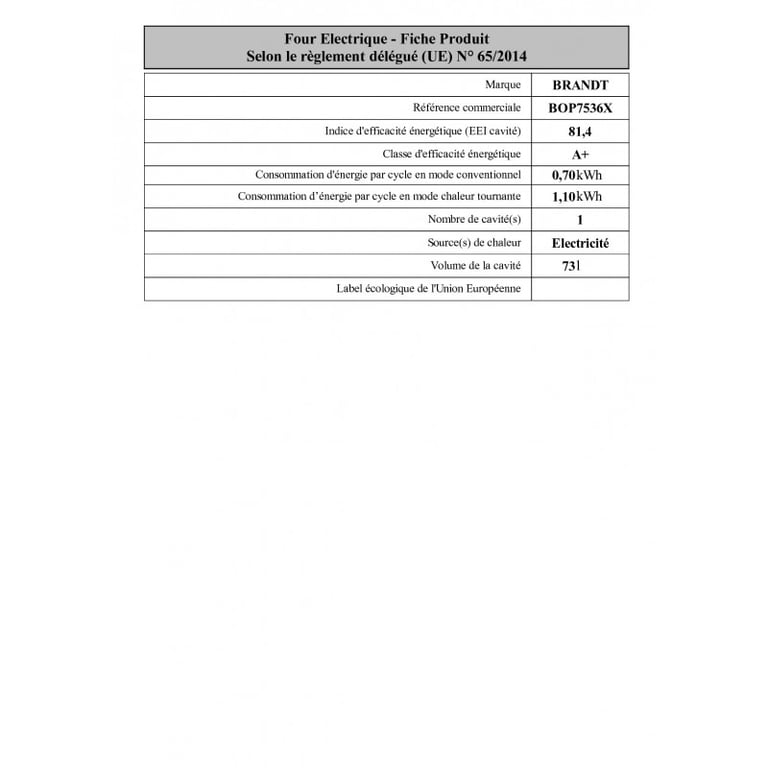 BRANDT Four pyrolyse multifonction inox BOP7536X - vue 8