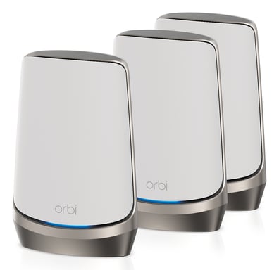 NETGEAR Orbi Quad-band RBKE963 AXE11000 WiFi 6E Mesh System Quad-band (2,4 GHz / 5 GHz-1 / 5 GHz-2 / 6 GHz) Wi-Fi 6 (802.11ax) Grigio, Bianco 16 Interno