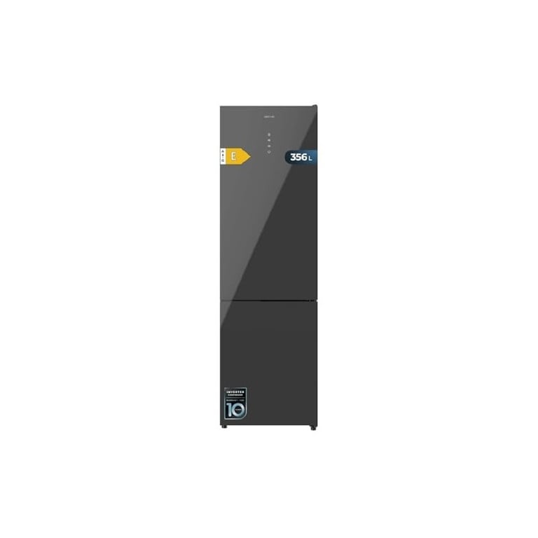 Cecotec Réfrigérateur combiné Bolero CoolMarket Combi 356 Glass E. Réfrigérateur Total No Frost classe E MultiAirFlow Fast Cooling Fast Freezing mode vacances.