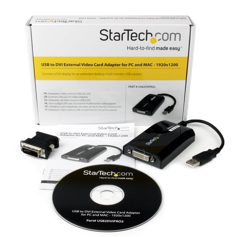 StarTech.com Adaptateur USB vers DVI 1920x1200 Carte Graphique et Vidéo Externe Câble Adaptateur d'Écran Double Compatible Mac et Windows Neuf - vue 3