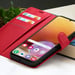 Étui Portefeuille pour Galaxy A32 4G avec Support et Languette Magnétique Rouge