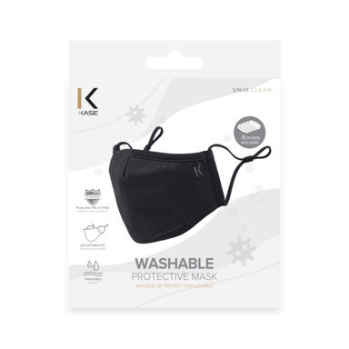 Maschera lavabile (1 maschera + 5 filtri), nero notte