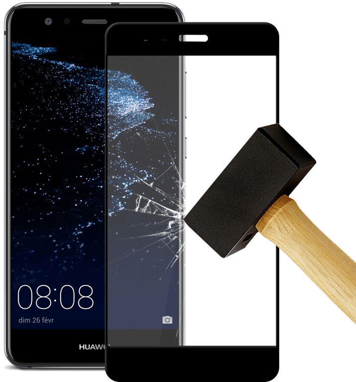 Film verre trempé 4D Noir compatible Huawei P10 Plus