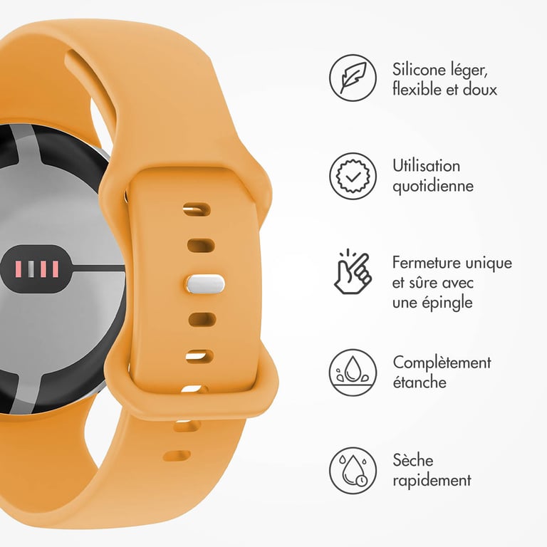 imoshion Bracelet en silicone? pour Google Pixel Watch 3 / 4 (45 mm) - Taille L - Jaune - Neuf