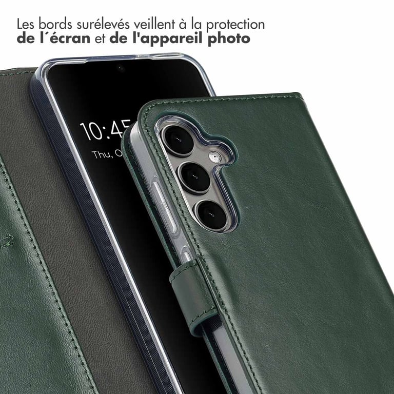 Selencia Étui de téléphone portefeuille en cuir véritable pour Samsung Galaxy S25 Plus Neuf - vue 2