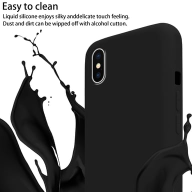 Tour de cou chaîne pour Apple iPhone XS MAX en LIQUID BLACK Housse de protection en silicone avec cordelette réglable