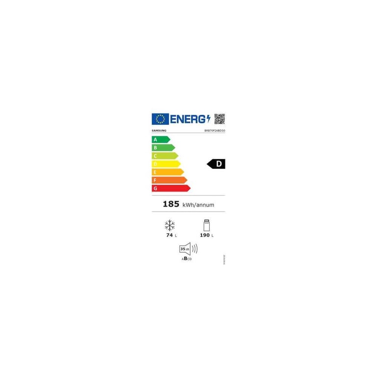 Samsung Réfrigérateur combiné intégrable 264 D BRB70F26BDS0 - vue 2