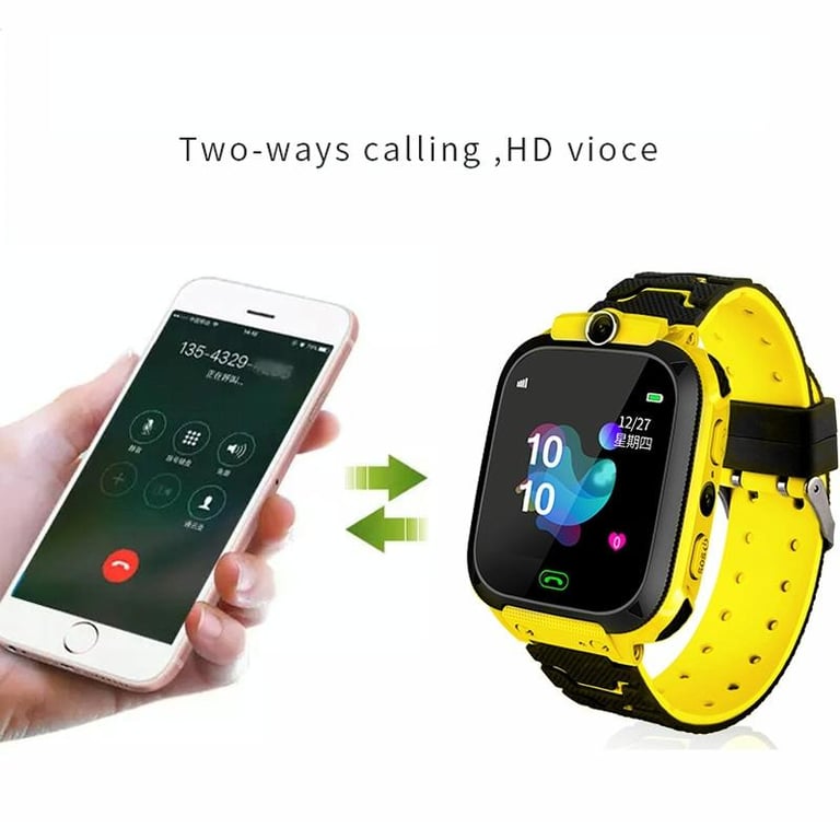 Montre Connectée Enfant Bouton SOS Téléphone Positionnement LBS Caméra Jaune YONIS