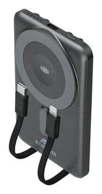 Rivacase VA2607 batería externa Polímero de litio 5000 mAh Cargador inalámbrico Negro, Gris