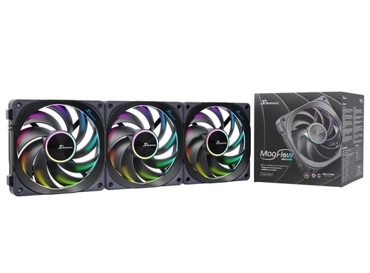 Seasonic Ventilateur supplémentaire MagFlow 1225 ARGB 120 mm 2000 tr/min avec contrôle PWM et ARGB - vue 1