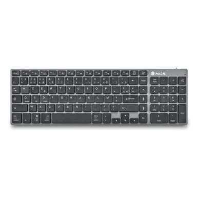 NGS FORTUNE-BT, AZERTY, FR teclado Universal Bluetooth Francés Negro, Plata