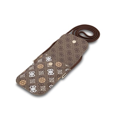 Sac à Bandoulière pour Smartphone Universel Modèle 4G Peony Emplacement de Carte Marron