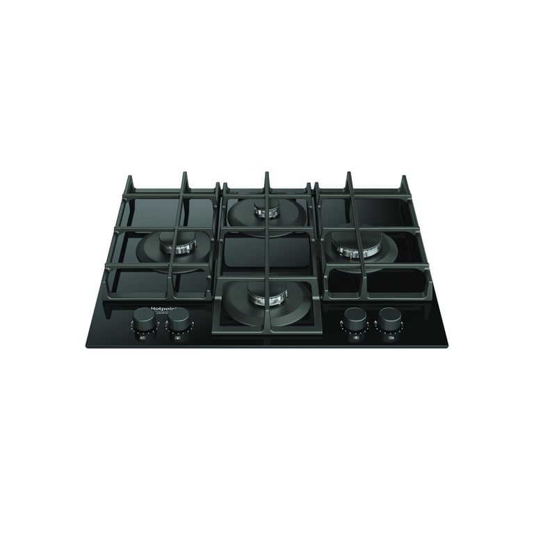 Plaque de gaz Hotpoint HAGS 61FBK 1 intégrée 60 cm 4 zones verre - vue 3