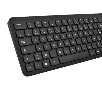 Bluestork - Pack teclado y ratón inalámbricos Negro SLIM