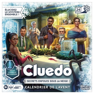 Calendrier de l'Avent Hasbro Gaming Cluedo Secrets Buried Under the Snow Calendrier 24 jours Mystère Tons hivernaux