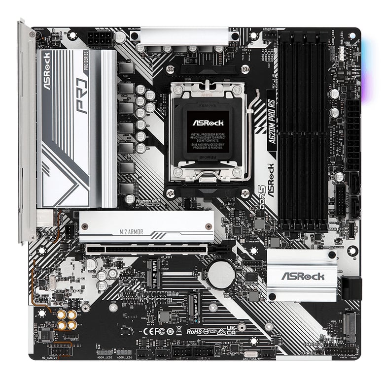 Asrock A620M Pro RS AMD A620 Emplacement AM5 micro ATX Neuf