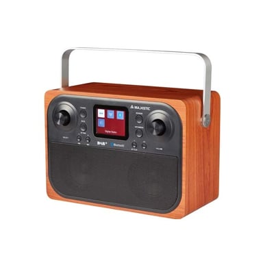 New Majestic RT-197 DAB Reloj Digital Negro, Madera