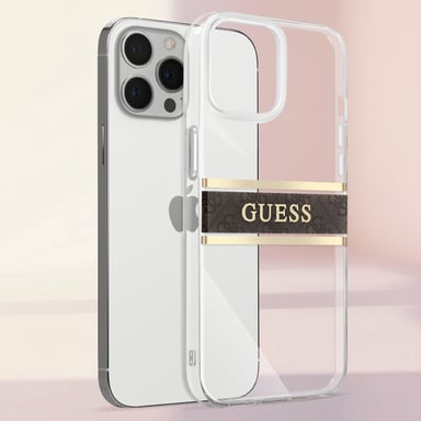 Coque pour Apple iPhone 13 Pro Stripe Charm avec breloque Marron