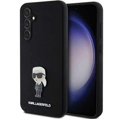 Funda Karl Lagerfeld de silicona con broche metálico para Galaxy S23 FE, negro