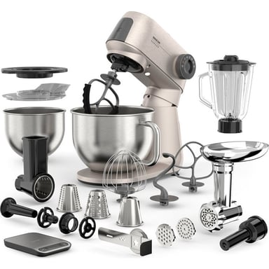 Robot pâtissier multifonction Sencor STM 7651WS Gordon 1500 W 5,5 L + 4 L, blender 1,5 L, hachoir viande, 6 vitesses, argenté