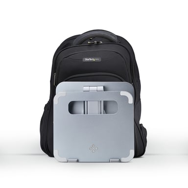 StarTech.com Support Télescopique pour PC Portable, Base Pivotante à 360&deg;, Support Rotatif pour Bureau, Hauteur et Inclinaison Réglables, Poids Max 5kg, Construction en Aluminium, Design Portable