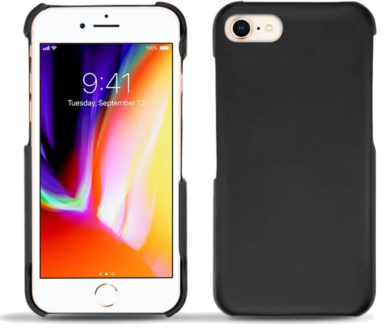 Coque cuir Apple iPhone 8 - Coque arrièreNoir