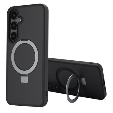 Accezz Coque Ring Stand avec MagSafe pour Samsung Galaxy S24 Plus - Noir