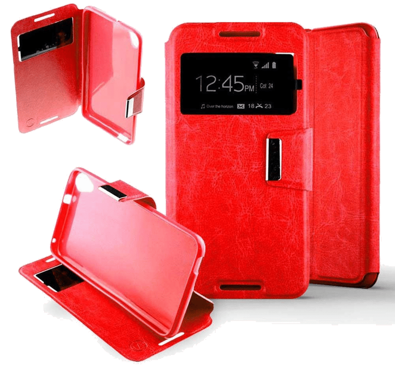 Etui Folio compatible Rouge HTC Desire 820
