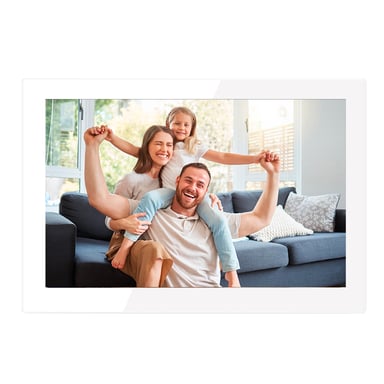 AGFA PHOTO Cadre Photo Connecté Realiview APF1000 Wi-Fi 10'' LCD Ecran en Verre - Affichage Photos/Vidéos, Horloge, Météo, Rotation Auto, Mémoire 32Go, Appli FRAMEO iOS/Android Incluse - Blanc