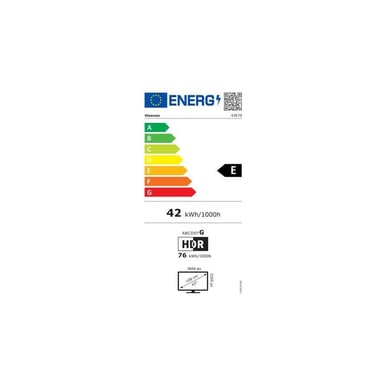 TV QLED Hisense 43E7S 43 pouces 4K UHD Smart TV VIDAA Noir